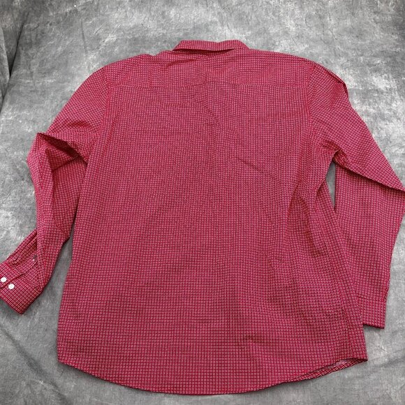 Cinch Shirt Men 2XLarge Red White Diamond Geometric Modern Fit‎ Cotton Western - Picture 8 of 10